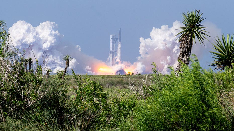 The SpaceX Starship V3 launches from Starbase on May 22, 2026, in Boca Chica Beach, Texas.