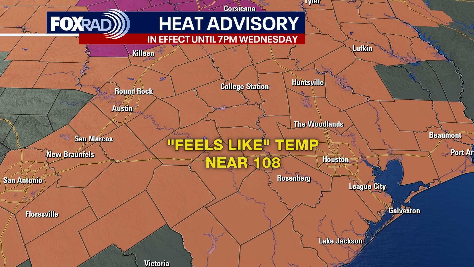 Houston weather: More triple digit heat on the way for Wednesday