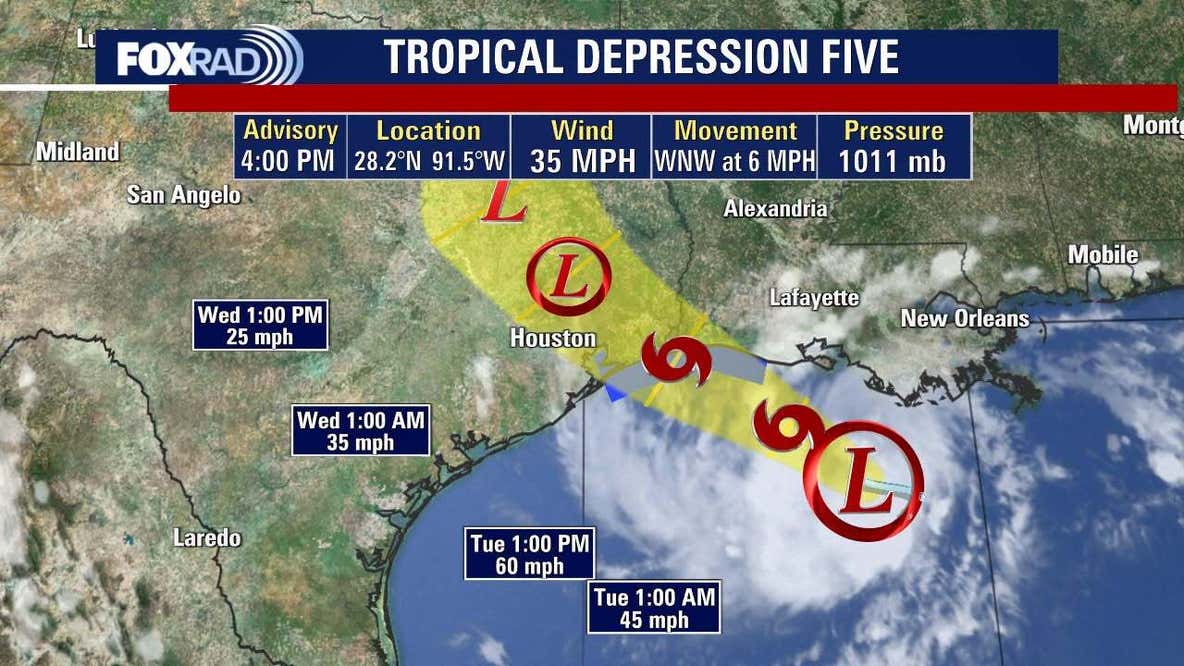 Tropical Depression 5 tracker: Tropical storm warning, Houston impacts, path