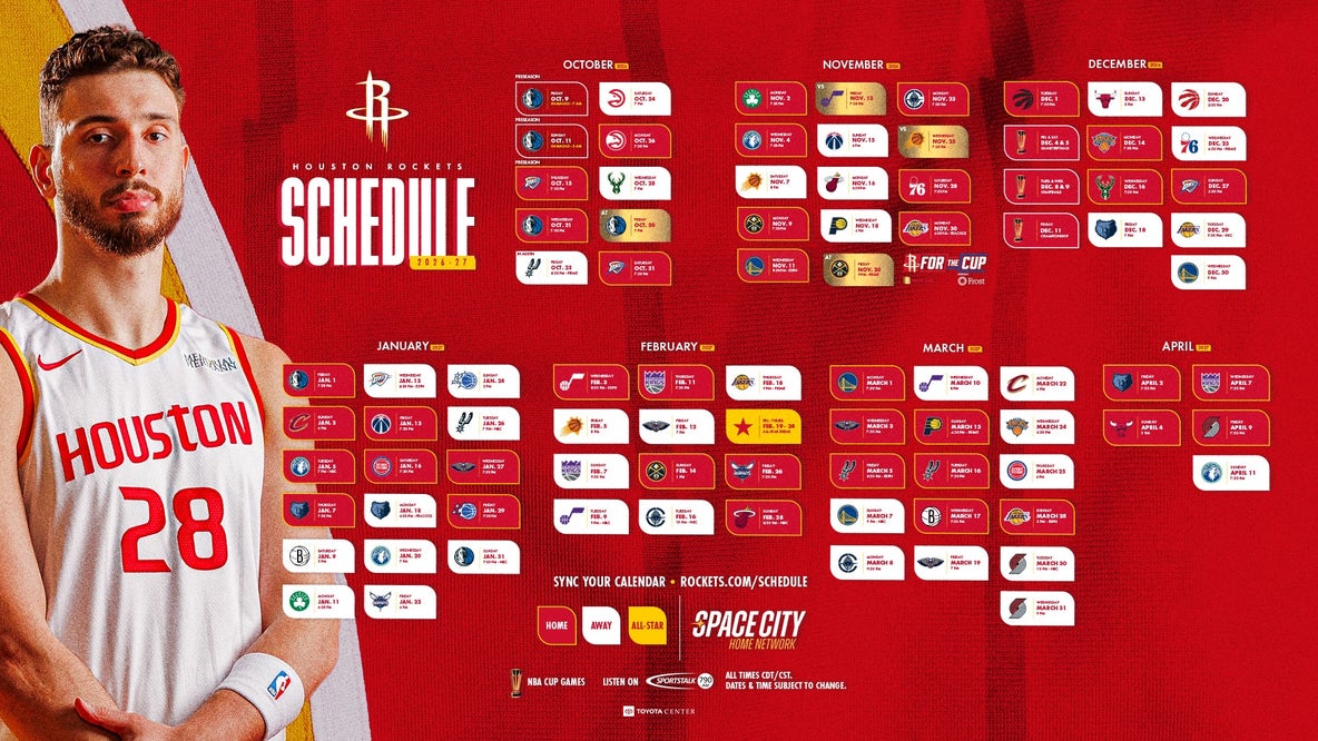 Houston Rockets announce 2026–27 regular season schedule