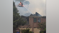 Lightning strike sparks house fire on Ivy Falls Drive in Harris County