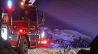 Highway 99 crash: 1 dead after vehicle hits pillar, catches fire