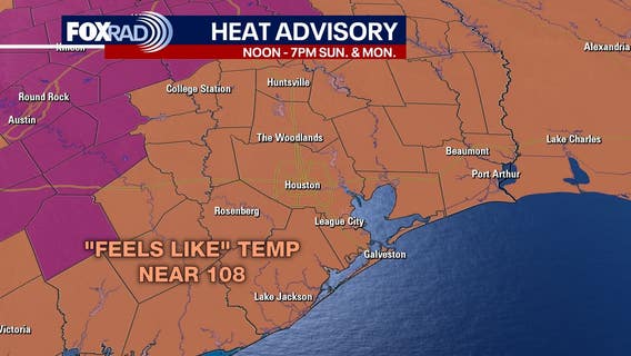 Heat Advisory extended for Southeast Texas as heat index values reach 110 degrees