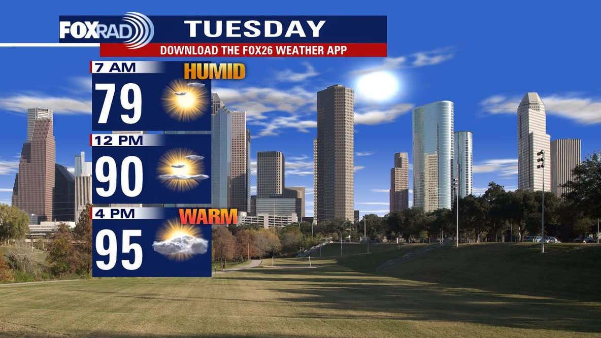 Houston weather: Hot Tuesday on the way, isolated storms possible
