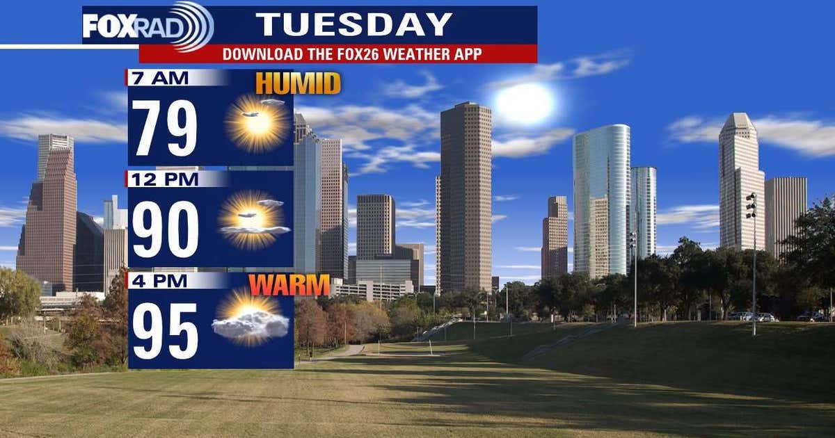 Hot Tuesday on the way for Houston, isolated storms possible