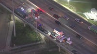 Tractor-trailer catches fire on Highway 59 northbound at Fannin Street