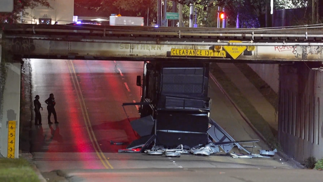 Truck hits Yale Street train overpass bridge in Washington Avenue area