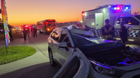 Aldine ISD school bus rear-ended by vehicle while picking up students