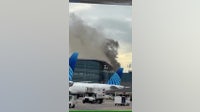 Video: Smoke rises over Houston's Bush Airport after restaurant fire