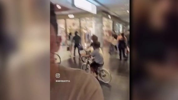 Group caught on video biking through crowded Galleria mall