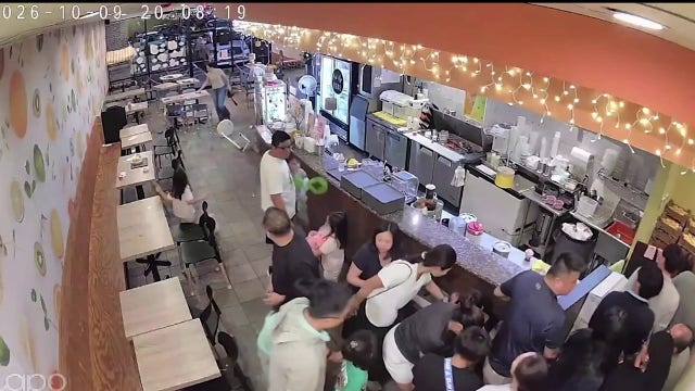 Surveillance video captures people running for safety after shooting in Houston's Chinatown