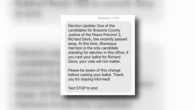 Election officials clarify ballot laws after text message confuses Brazoria County voters