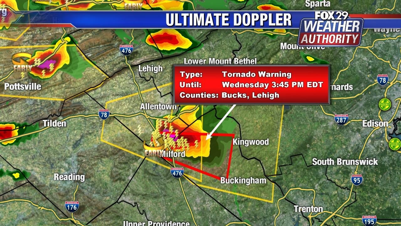 Tornado Warning issued for Bucks County | FOX 29 News Philadelphia