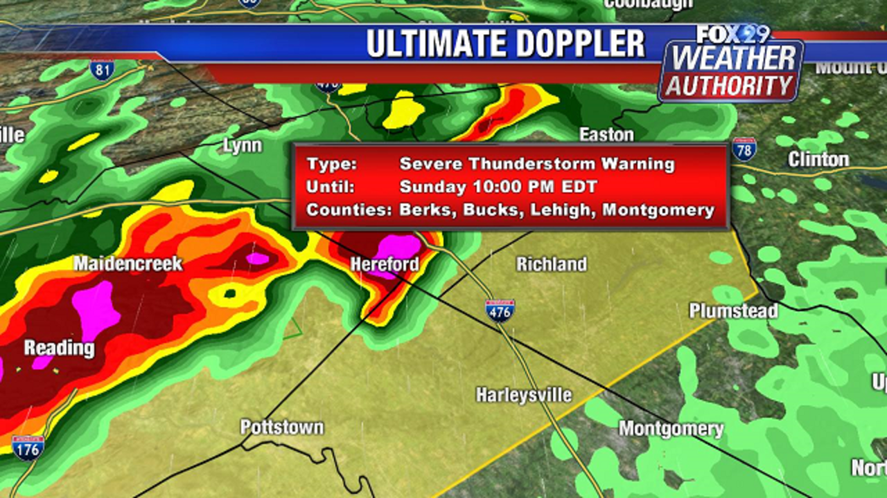Severe thunderstorm warning in effect for several counties