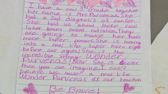 New Jersey third grade class supports teacher fighting cancer
