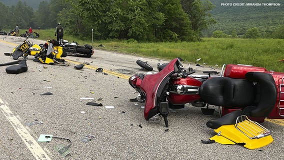 Truck driver charged with 7 homicides in motorcycle crash