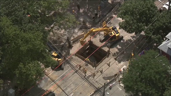 Sinkhole repair disrupts traffic in University City