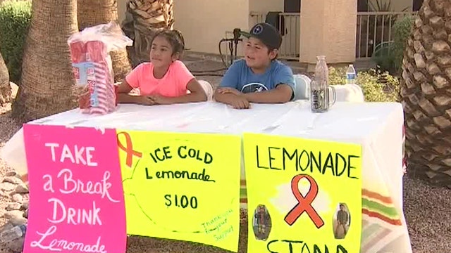 Arizona siblings sell lemonade to help 10-year-old cousin with cancer