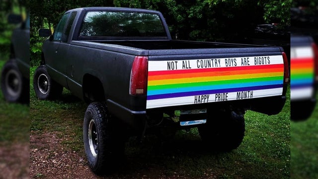 Oklahoma man fights hatred with love, decorates his truck in rainbow colors for Pride month