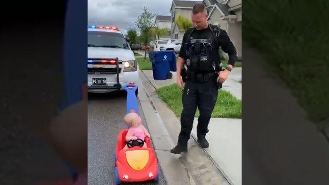 Florida officer 'pulls over' 10-month-old daughter in adorable video
