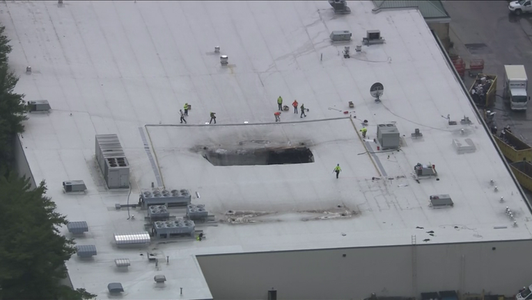 ACME Markets roof collapse in Flourtown, Pa. as seen by Skyfox Thursday.