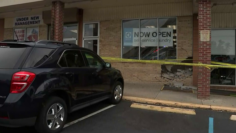 Vehicle reportedly drove into laundromat in Torresdale Sunday.