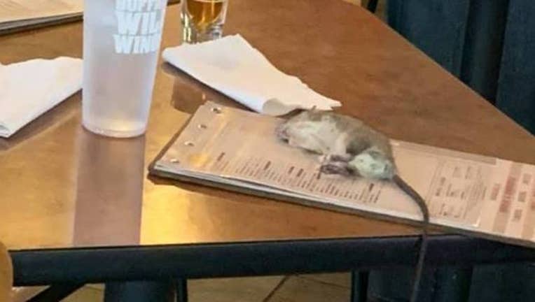 Customer says a rat fell from a Los Angeles area Buffalo Wild Wings.