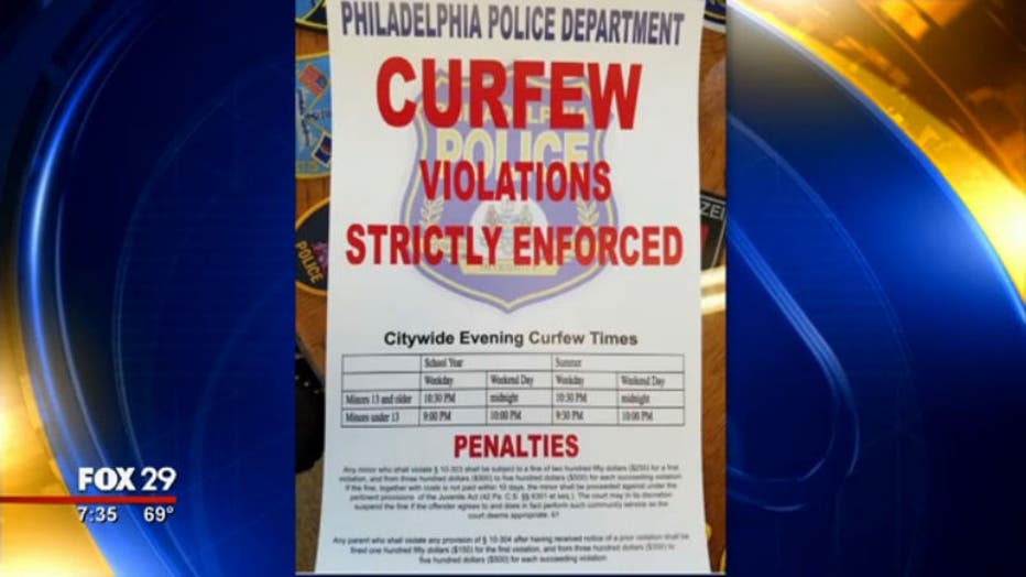 Philadelphia Police teen curfew