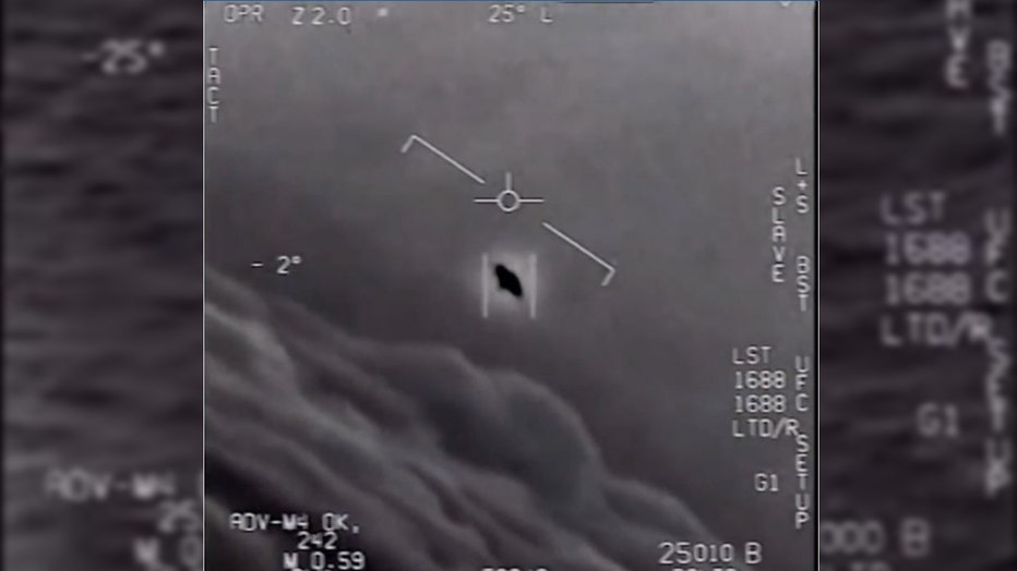 An unidentified flying object is spotted by a navy pilot in a recently declassified video from the Department of Defense.
