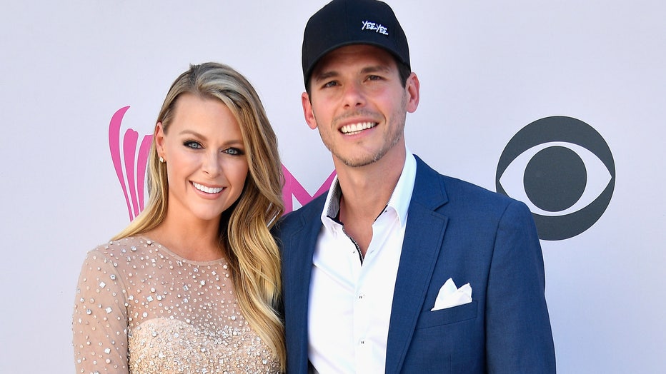 Amber and Granger Smith attend the 52nd Academy Of Country Music Awards at Toshiba Plaza on April 2, 2017 in Las Vegas, Nevada.