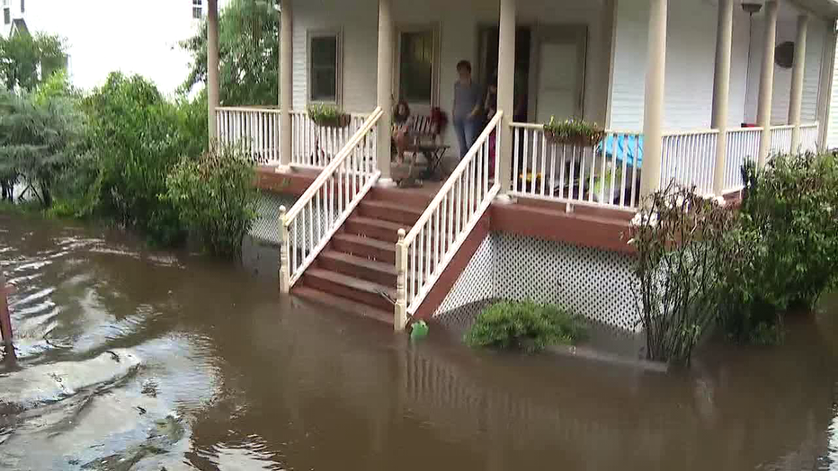 Flooding in Lumberton,N.J. Thursday.