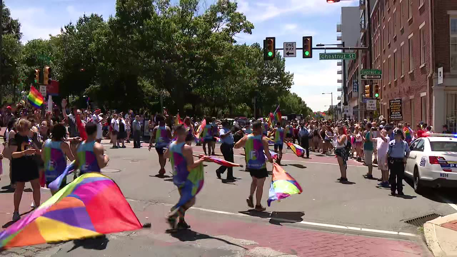 Participants in Philly Pride Parade 2019.