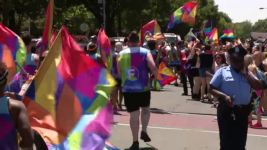 Participants in Philly Pride Parade 2019.