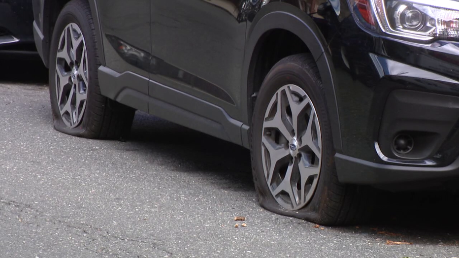 Tires slashed in South Philadelphia.