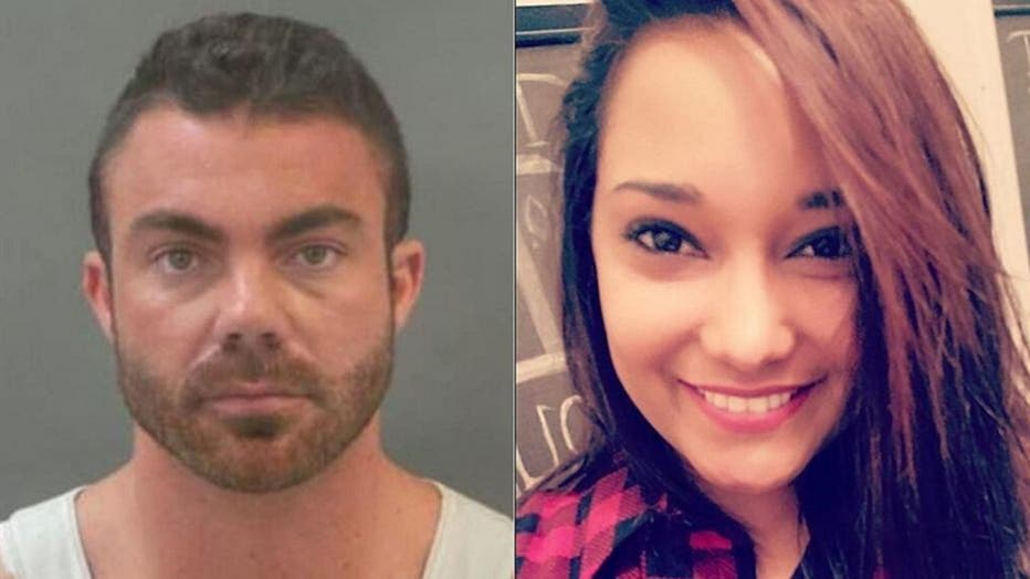 Bradley Jenkins, 30, pictured in a booking photo alongside an undated image of Allissa Jenkins (née Martin). 