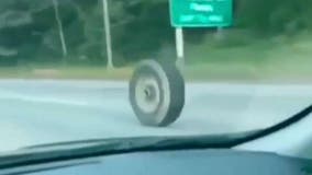 Runaway tire on New Jersey freeway crashes into vehicle