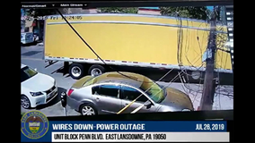 Police release video of tractor-trailer knocking down PECO poles and power lines in East Lansdowne