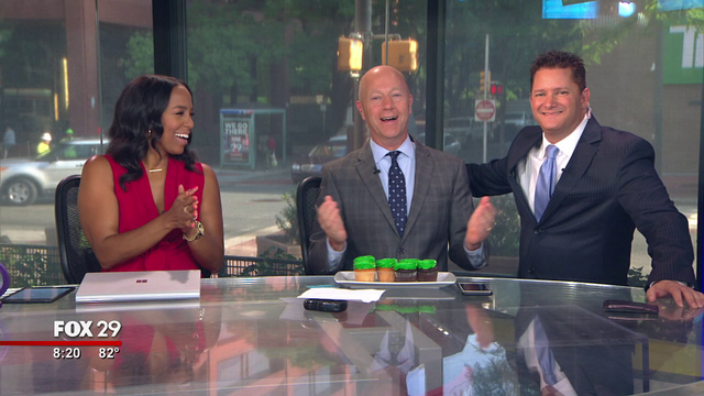 Good Day Philadelphia Weekend Celebrates Dan Roccato's birthday with Cashin' In Cupcakes!