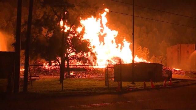 Thousands of barrels of Jim Beam bourbon burn in Kentucky
