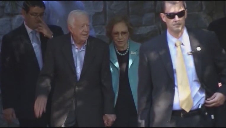 Jimmy and Rosalynn Carter celebrate 73rd anniversary