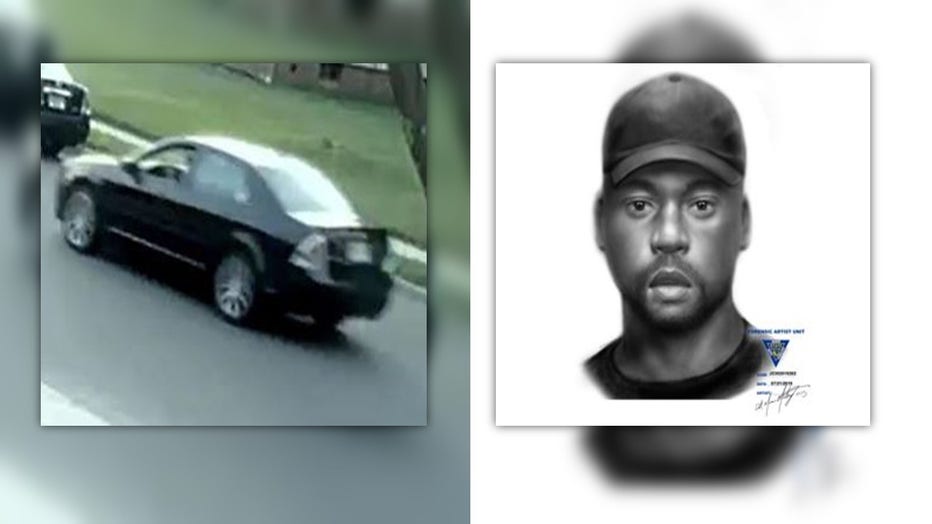 Sketch and suspect vehicle, Hamilton, N.J. attempted luring.