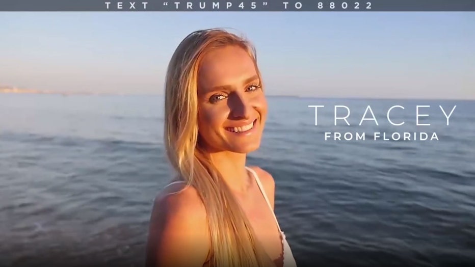 A frame from a series of Facebook video ads for President Donald Trump’s re-election campaign shows a model portraying an actual Trump supporter. (Photo credit: Trump Make America Great Again Committee)