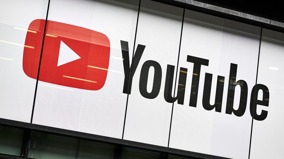 Detail of the YouTube logo outside the YouTube Space studios in London, taken on June 4, 2019. (Photo by Olly Curtis/Future Publishing via Getty Images)