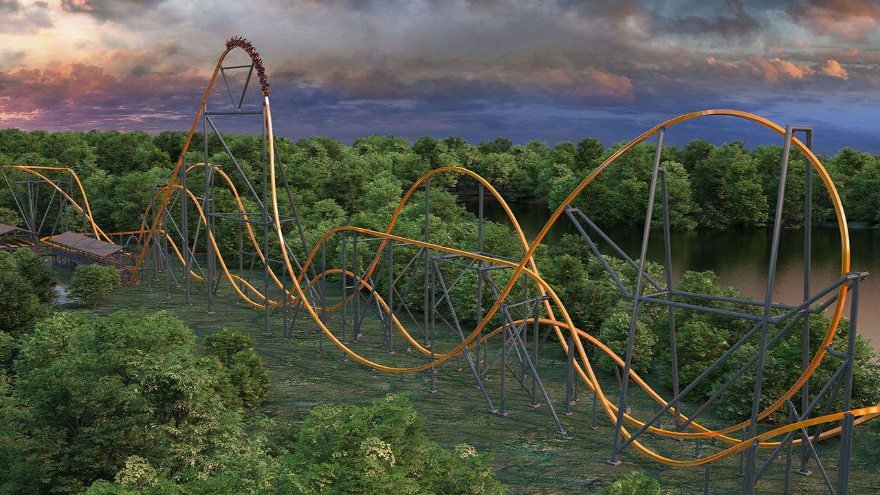 Six Flags Great America in New Jersey debuts the ‘Devil Coaster.’ 106