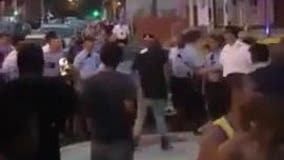 Video shows crowd yelling, shoving Philadelphia Police officers during North Philly standoff