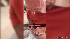 Grandpa paints granddaughter's nails after surgery in heart melting viral video