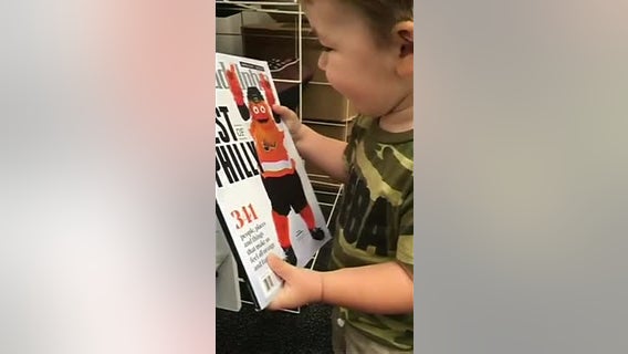 G is for Gritty: Toddler mistakes Flyers' mascot for Cookie Monster