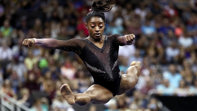 Simone Biles soars to 6th US gymnastics title, makes history with triple-double flip