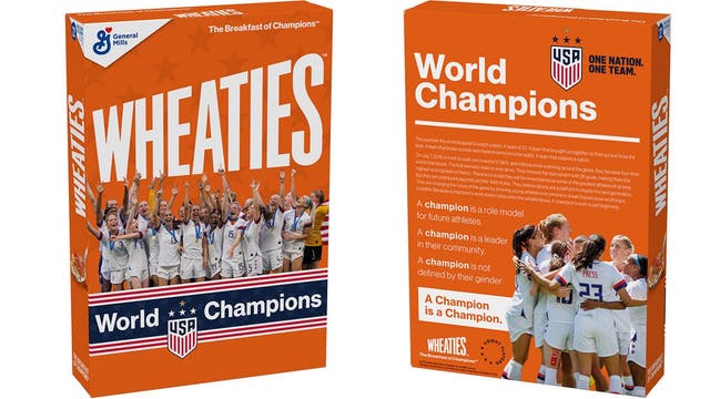 US women’s soccer team scores their own special Wheaties box
