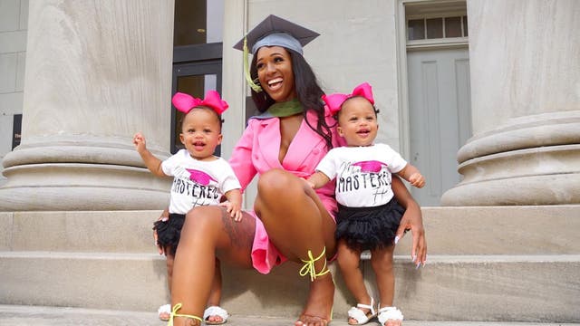 Single mom, 23, graduates with 2 degrees after having twins